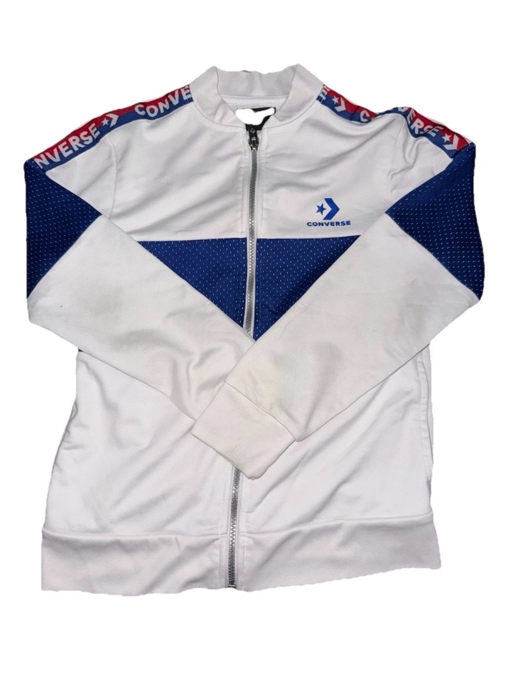 Converse White& Navy Zip-Up Track Jacket (M 10-12)